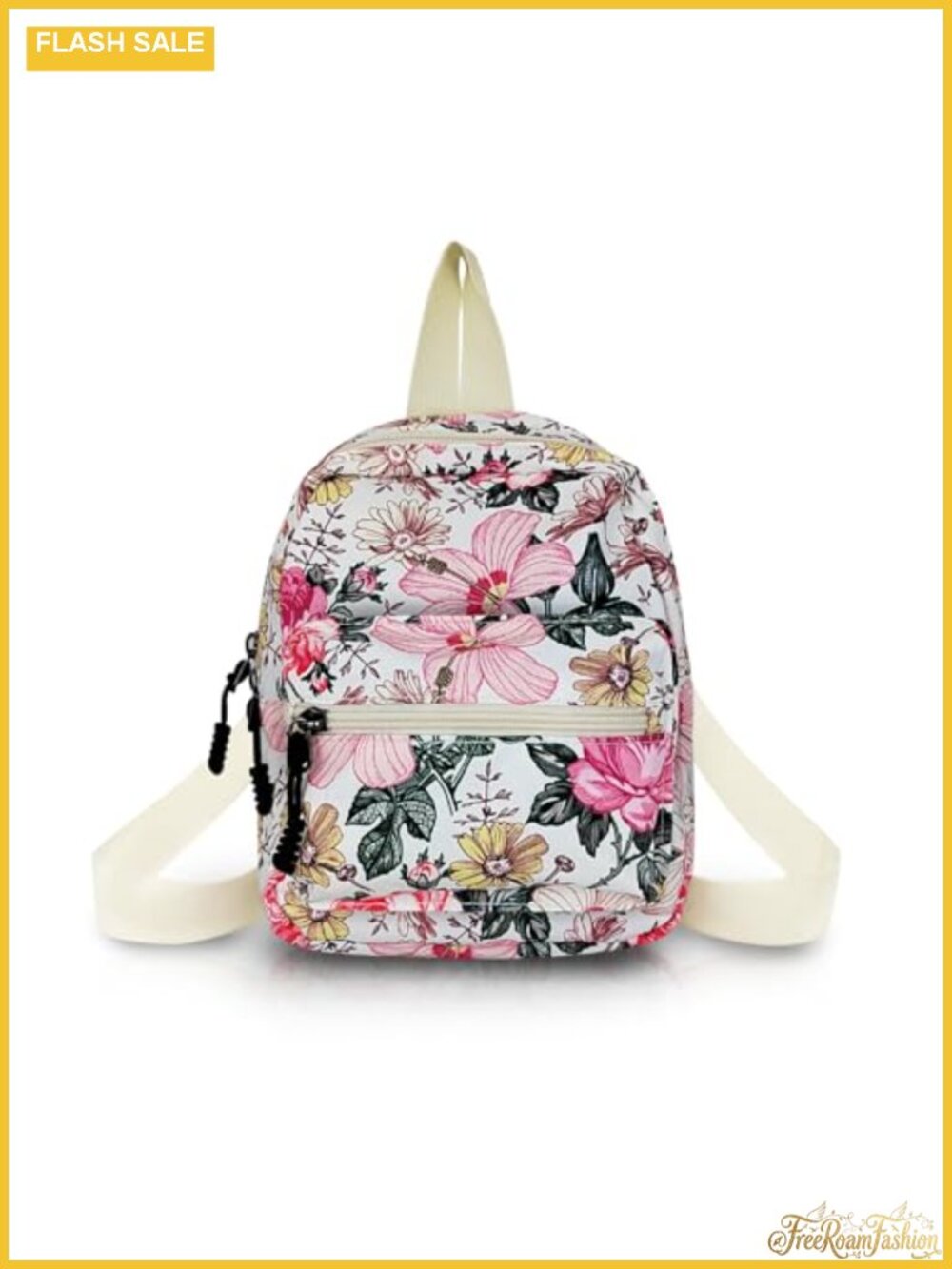 Nylon Lightweight Mini Backpack for Women with Zipper, Adjustable Straps